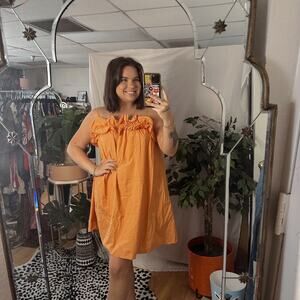 H&M Ruffle Mini Dress Orange Size XS